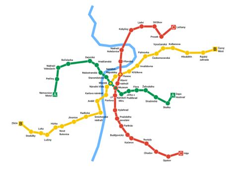 Prague metro lines - Map and information | Metroprague.com