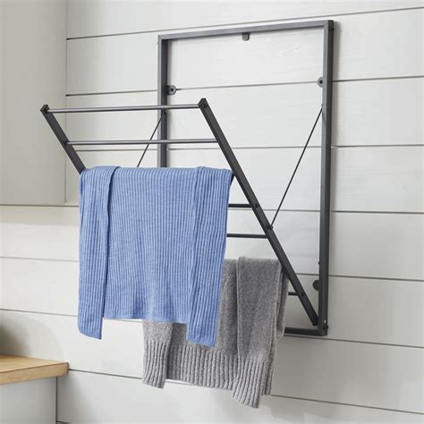 Better Homes & Gardens Charleston Collection Steel Wall Mounted Foldable Drying Rack Grey ...