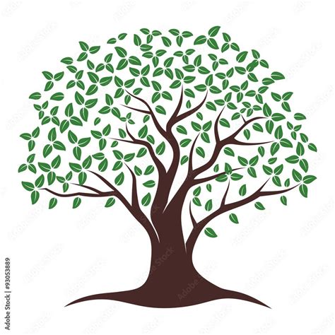 Oak Tree Vector. Oak tree logo illustration. Vector silhouette of a ...