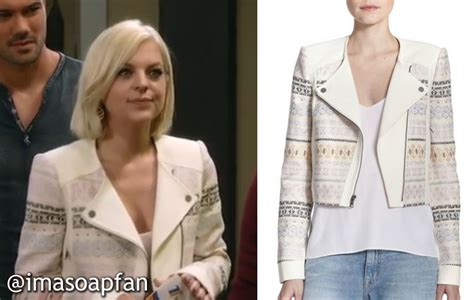 Maxie Jones's Cream Patterned Jacket - General Hospital, Season 53 ...