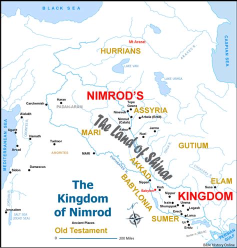 The Kingdom of Nimrod and the Land of Shinar - Old Testament Maps (Bible History Online) | Bible ...