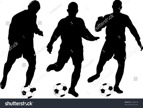 Football Black Silhouette On White Background Stock Illustration ...