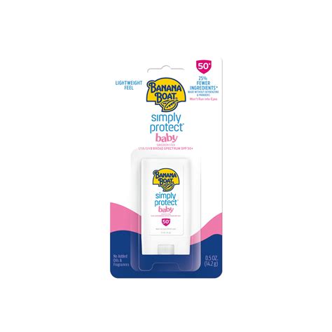 Banana Boat Simply Protect Baby Sunscreen Stick SPF 50+, 0.5 oz - Walmart.com