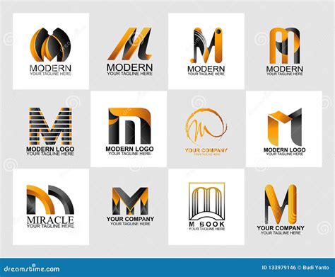 Letter M Logo Collection, Corporate Identity Logo Stock Vector - Illustration of letter ...