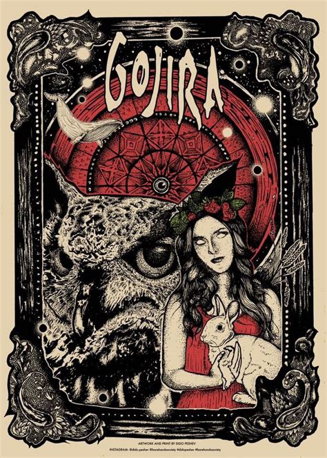 GOJIRA MAGMA TOUR EUROPE 2017 limited screen printed poster ...