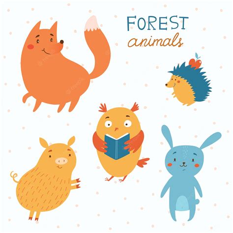 Premium Vector | Forest animals vector set