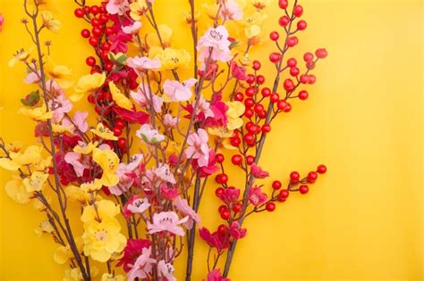 Premium Photo | Lunar new year concept, tet holiday. tet flowers ...