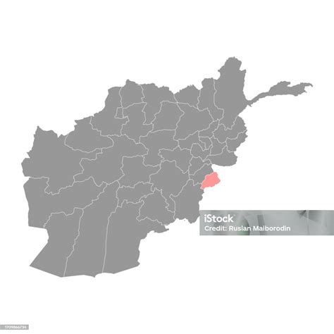 Khost Province Map Administrative Division Of Afghanistan Stock ...