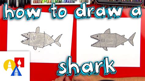 How To Draw A Shark With Shapes (young artists) | Art for kids hub, Art ...