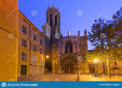 Aix Cathedral in Aix-en-Provence, France Stock Image - Image of city, evening: 150735305