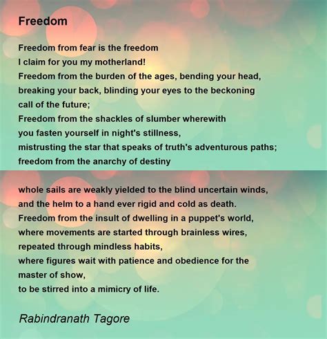 Freedom Poem by Rabindranath Tagore - Poem Hunter