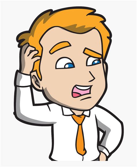 Transparent Confused Face Png - Cartoon Man Scratching His Head , Free Transparent Clipart ...