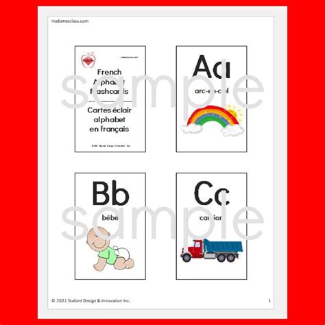 French Alphabet Flashcards Printable Instant Download Preschool ...