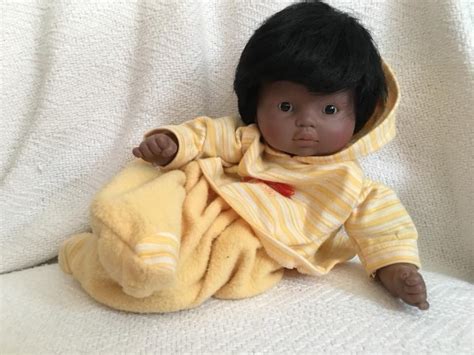 Corolle doll 12 inch Black with Hair Yellow Sleeper 1999 #Corolle # ...