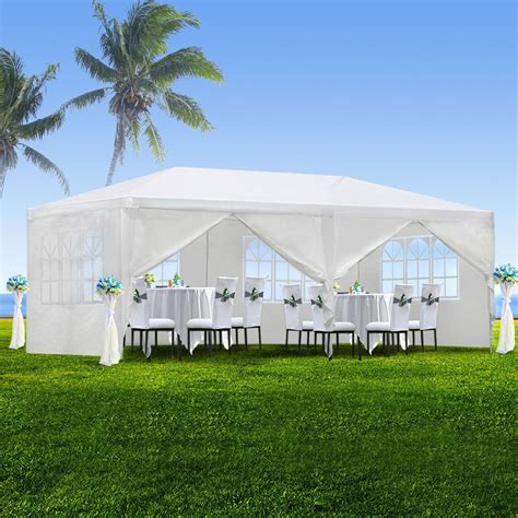 Zeny 10'x20' Outdoor Canopy Party Wedding Tent White Gazebo Pavilion w/6 Side Walls - Walmart ...