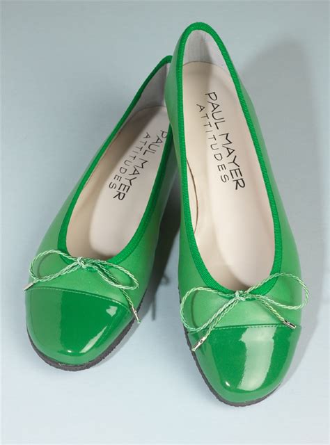 Patent Tip Flats in Green - The Ben Silver Collection