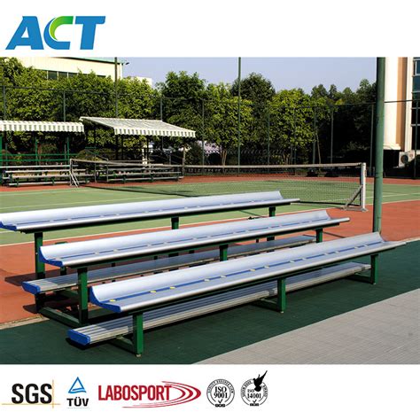 Portable Outdoor Metal Gym Bleachers, Outdoor Sports Bench with Canopy ...