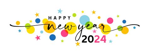 Happy new year 2024 horizontal banner with colorful elements 29132572 Vector Art at Vecteezy