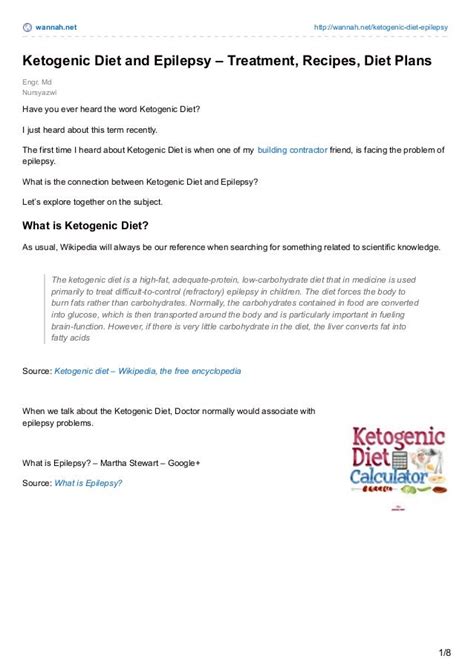 Ketogenic Diet and Epilepsy - Treatment, Recipes and Diet Plans