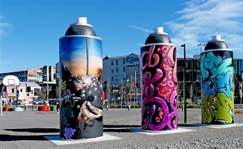Paint cans three. | Giant spray paint cans will provide the … | Flickr