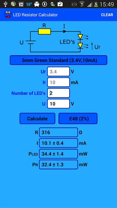 LED Resistor Calculator - Android Apps on Google Play