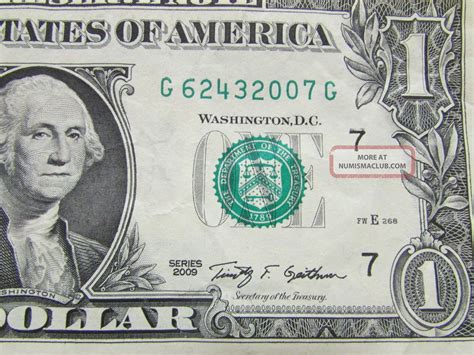 Birth Or Anniversary Year S 2007 $1 One Dollar Bill