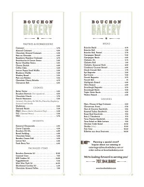 43+ Free Editable Bakery Menu Templates in MS Word [DOC] | pdfFiller