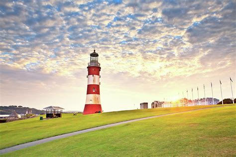 Plymouth Hoe Lighthouse, England Digital Art by Maurizio Rellini - Fine ...