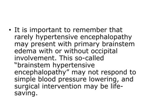 Hypertensive Encephalopathy and Emergencies | PPT