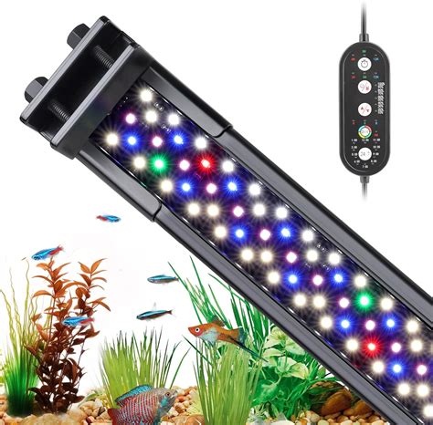 hygger Clip On Aquarium Light, Full Spectrum LED Aquarium Light, 18W 24/7 Lighting Fish Tank ...