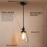 Pathson 1-Light Indusrtial Pendant Light, 2M Adjustable Cable Hanging ...