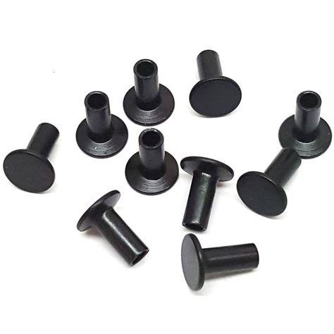 10 Pack Rivets Black Steel Tubular 5/16" (L) - Hill Leather Company