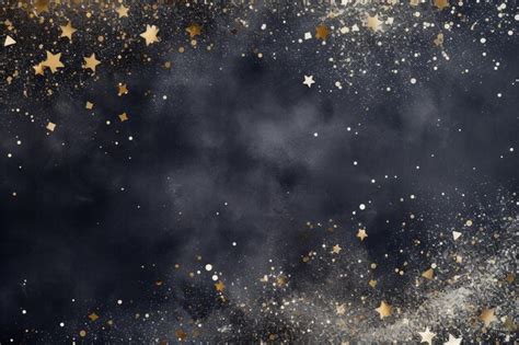 Premium Photo | Abstract festive dark background with gold stars and ...