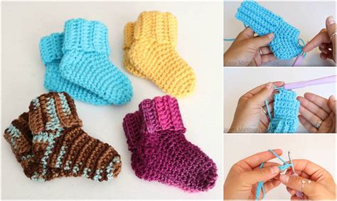 Fast and Easy Baby Socks Crochet Tutorial - Yarn & Hooks