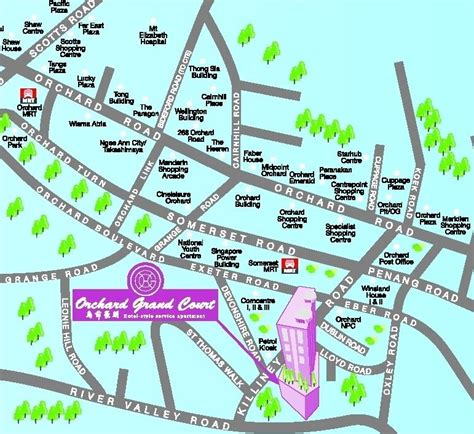 Orchard road map - Orchard road, Singapur mapa (República de Singapur)