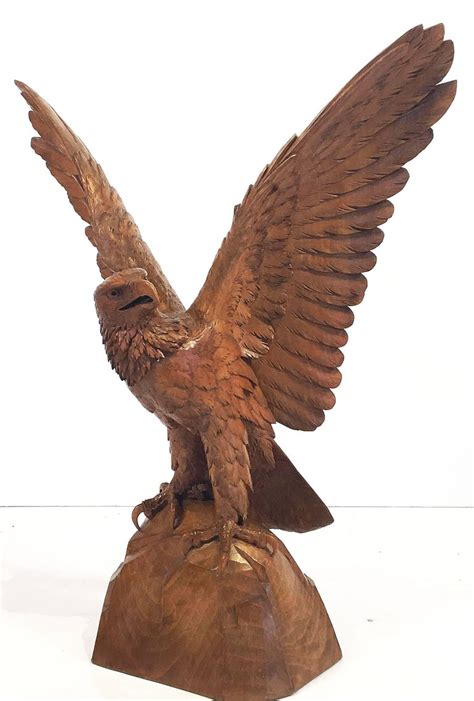 Large Black Forest Eagle of Carved Wood at 1stDibs