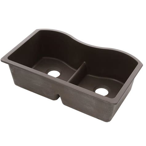 Elkay Quartz Classic Undermount Composite 33 in. Double Bowl Kitchen ...