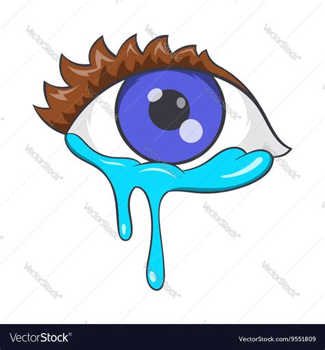 Crying eyes icon cartoon style Royalty Free Vector Image