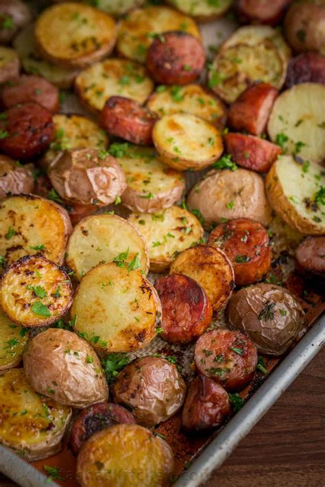 Roasted Potatoes and Kielbasa (One-Pan Recipe) - NatashasKitchen.com