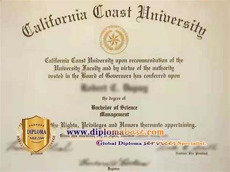 Fast online purchase of California Coast University degree certificate ...