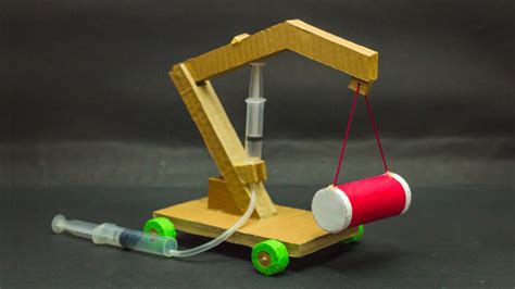 Science Projects | Hydraulic Crane Working Model - YouTube