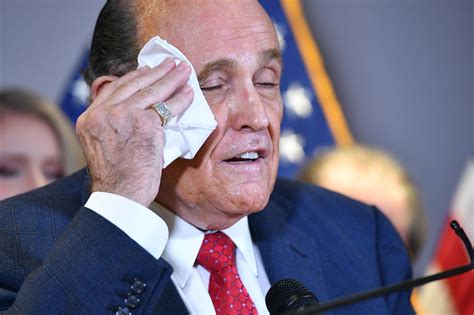 Rudy Giuliani Sweating With Hair Dye Leak: Photos