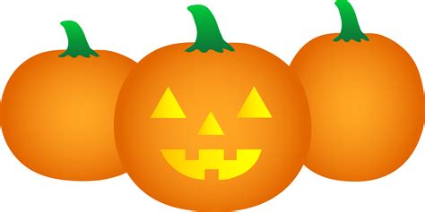 Three Halloween Pumpkins - Free Clip Art