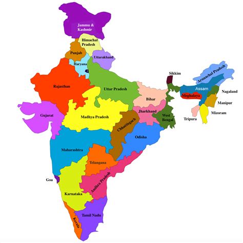 India Map With North East States - United States Map