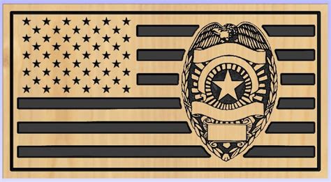 Police Officer American Flag DXF SVG EPS Ai for - Etsy