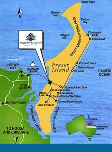 Map of Fraser Island | Fraser island, Fraser island australia, Island map