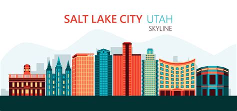 Salt Lake City Skyline Illustration Vector Download