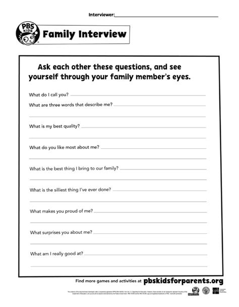 Family Interview | Kids Coloring Pages | PBS KIDS for Parents