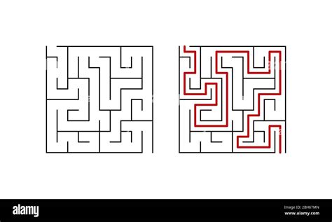 Easy labyrinth maze game for children. Simple puzzle with solution ...