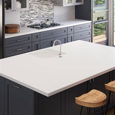 Allen Roth A R Solid Surface White Solid Surface White Kitchen ...